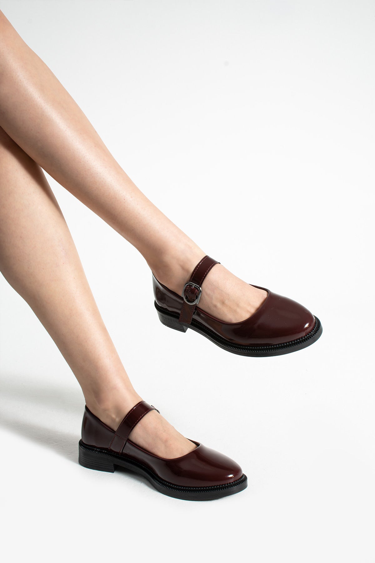 Bordo Rugan Kadın Günlük Rahat Ergonomik Ayakkabı