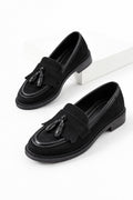Siyah Süet Kadın Günlük Rahat Ergonomik Mary Jane Ayakkabı Comfort Yumuşak Taban Ofis, Kampüs Tarz Loafer