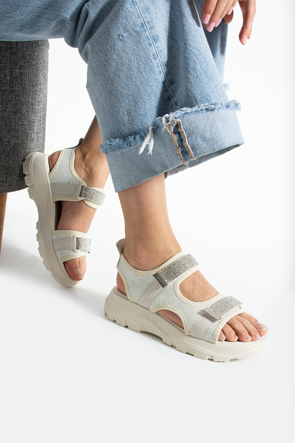 Bej Kadın Rahat Anatomik Comfort Ergonomik Sandalet Outdoor Sandalet Ergonomik Yumuşak Taban