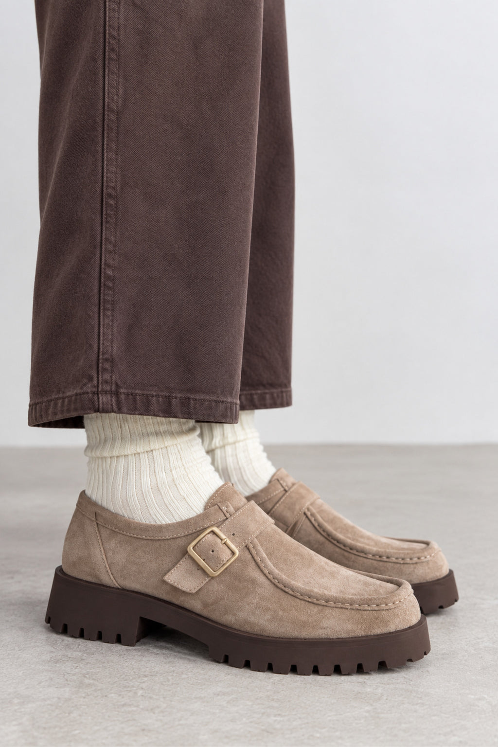 Vizon Süet Ayakkabı Loafer Makosen Casual Ergonomik Rahat Yumuşak Taban Maskulen Ayakkabı Kemerli Mokasen