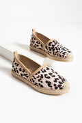Leopar Kadın Hasır Taban Espadril Rahat ve Ergonomik Ayakkabı