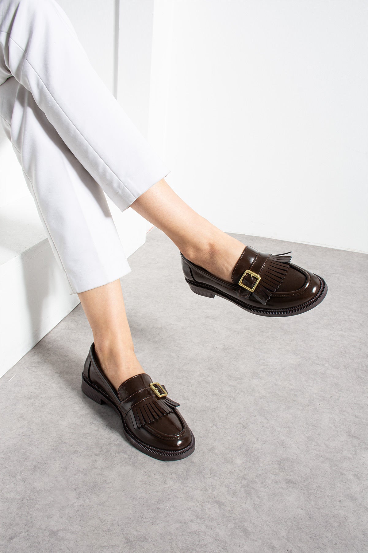 Kahverengi Ayakkabı Loafer Makosen Casual Ergonomik Rahat Yumuşak Taban Maskulen Ayakkabı İş, Okul, Ofis, Kampüs Tarz Mokasen