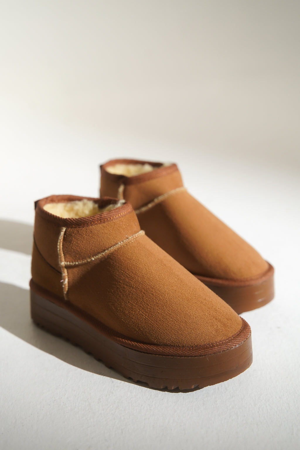 Taba Kadın Tüylü Bot Kışlık Yumuşak Rahat Slip On Yarım Bot